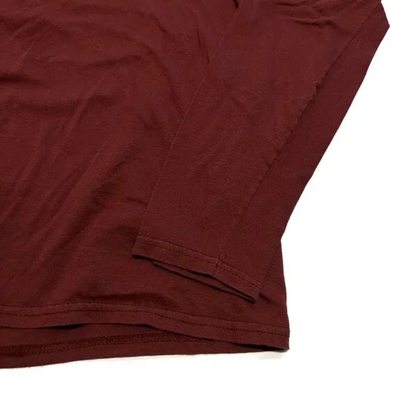 Champion Vapor Cotton Logo Womens Small Crew Neck‎ T-Shirt Long Sleeve Red - Picture 2 of 5